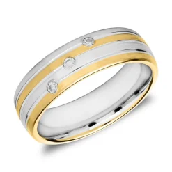 Damenring aus teilvergoldetem 925er Silber mit Zirkonia R8592czSL