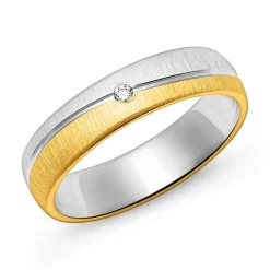 Damenring aus teilvergoldetem 925er Silber mit Zirkonia R8602czSL