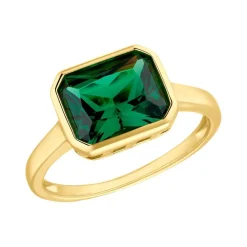 Damenring aus vergoldetem 925er Silber, Zirkonia, grün 2036893