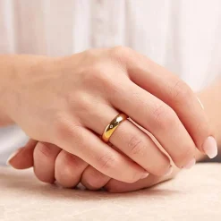 Damenring aus vergoldetem Edelstahl 5mm breit R9205czSL