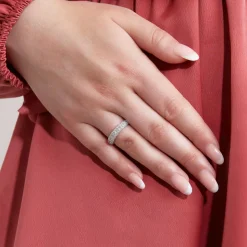 Damenring aus Weißgold oder Platin mit Diamanten BDR0054-WSL