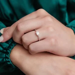 Damenring aus Weißgold oder Platin mit Diamanten BDR0042-WSL