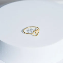 Damenring Blüte aus vergoldetem 925er Silber LSR0054-G