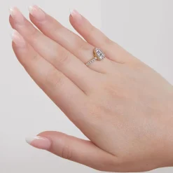 Damenring im Tropfen-Design aus Gelbgold mit Diamanten BDR0056-GSL