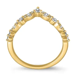 Damenring im V-Design mit lab-grown Diamanten, Gelbgold BDR0045LG-GSL