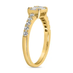 Damenring, lab grown Diamanten, Gelbgold, gravierbar BDR0085LG-GSL