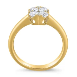 Damenring mit Diamanten aus Gelbgold, gravierbar BDR0059-GSL