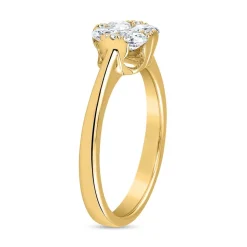 Damenring mit Diamanten aus Gelbgold, gravierbar BDR0059-GSL