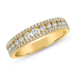 Damenring mit Diamanten aus Gelbgold BDR0046-GSL