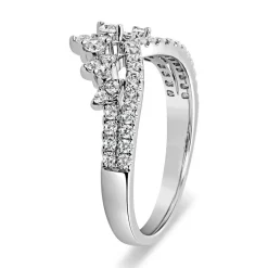 Damenring mit Diamanten aus Platin oder Weißgold BDR0110-WSL