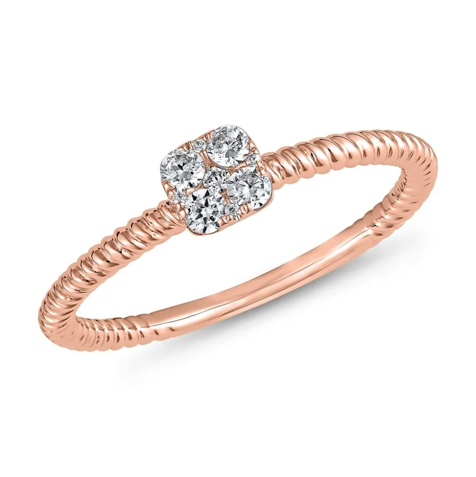 Damenring mit lab grown Brillanten aus Roségold BDR0096LG-RSL