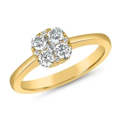 Damenring mit lab grown Diamanten aus Gelbgold BDR0059LG-GSL