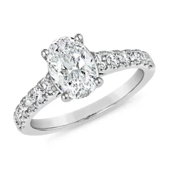 Damenring mit lab grown Diamanten, Weißgold oder Platin BDR0033LG-WSL