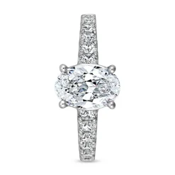 Damenring mit lab grown Diamanten, Weißgold oder Platin BDR0033LG-WSL