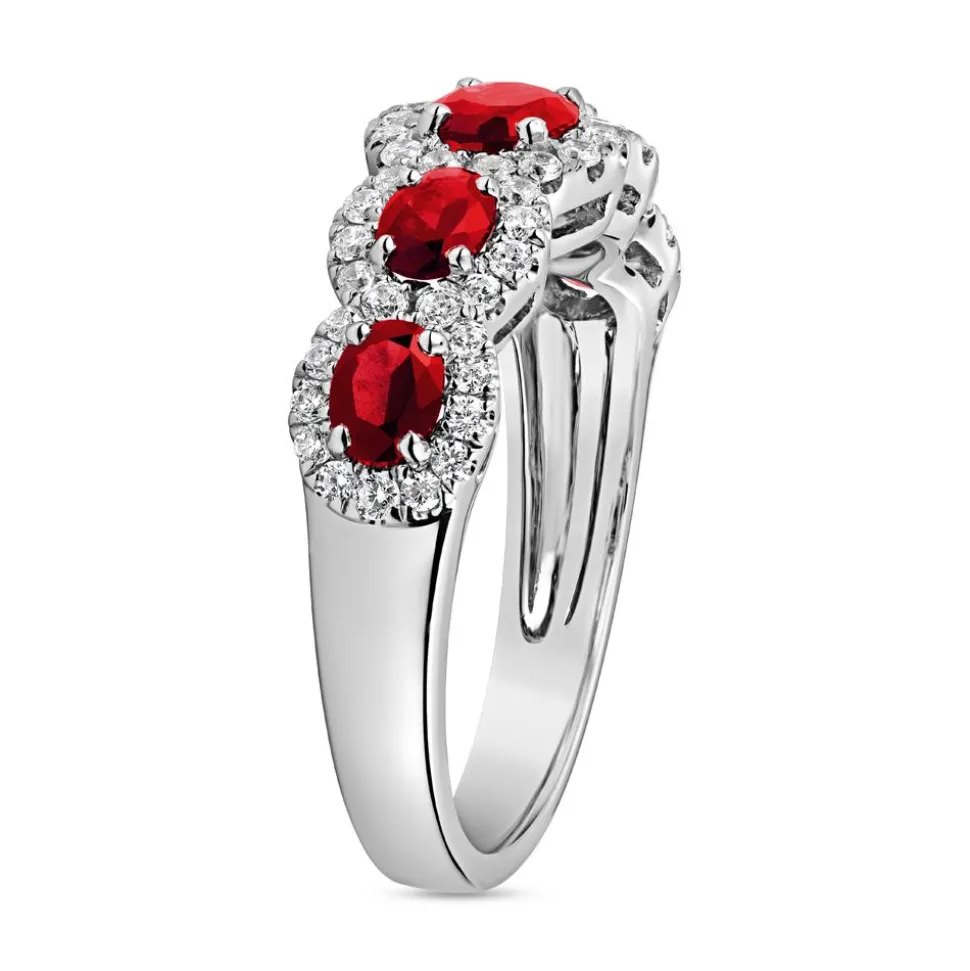 Damenring mit Rubinen und lab-grown Brillanten BDR0040LG-Ru-WSL