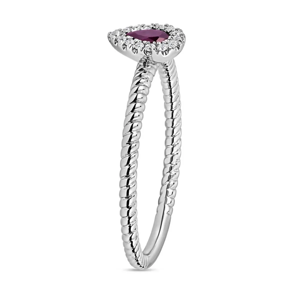 Damenring mit Rubinen und Diamanten, lab-grown BDR0036LG-Ru-WSL