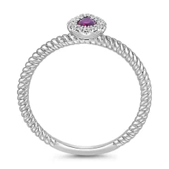 Damenring mit Rubinen und Diamanten, lab-grown BDR0036LG-Ru-WSL