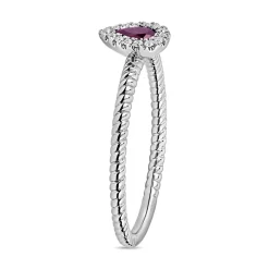 Damenring mit Rubinen und Diamanten, lab-grown BDR0036LG-Ru-WSL