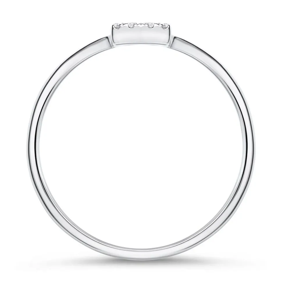Damenring Quadrat aus 14K Weißgold mit Brillanten DR0491