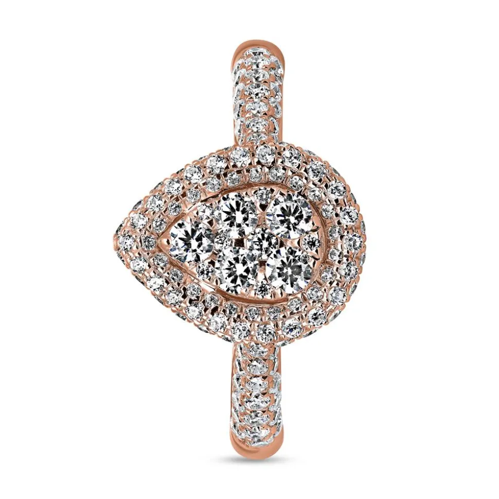 Damenring Tropfen mit Diamanten aus Roségold BDR0082-RSL