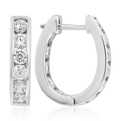 Diamant Creolen für Damen aus Weißgold oder Platin BDE0041-WSL