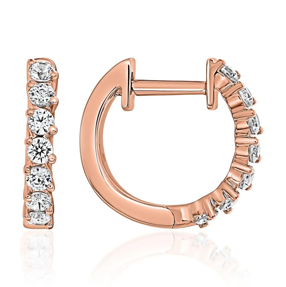 Diamant Creolen für Damen aus Roségold BDE0083-RSL