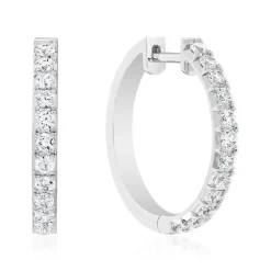 Diamant Creolen für Damen aus Weißgold oder Platin BDE0057-WSL