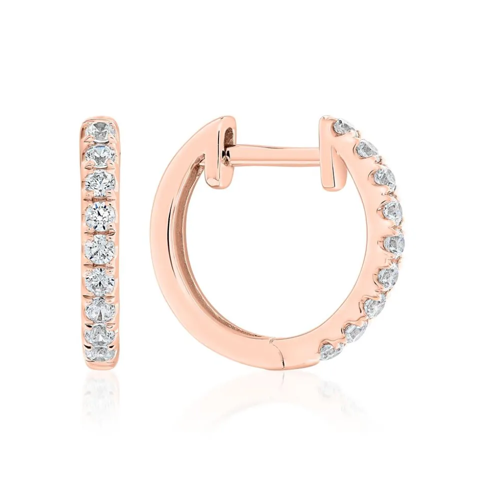 Diamant Creolen für Damen aus Roségold BDE0043-RSL