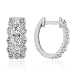 Diamant Creolen für Damen aus Weißgold oder Platin BDE0084-WSL