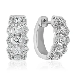 Diamant Creolen für Damen aus Weißgold oder Platin BDE0084-WSL