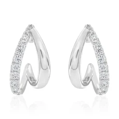 Diamant Ohrschmuck für Damen aus Weißgold oder Platin BDE0051-WSL