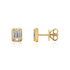 Diamant Ohrstecker für Damen aus Gelbgold BDE0075-GSL