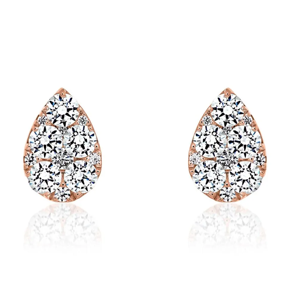 Diamant Ohrstecker Tropfen für Damen mit Diamanten BDE0070-RSL