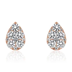 Diamant Ohrstecker Tropfen mit Diamanten, Lab Grown BDE0070LG-RSL