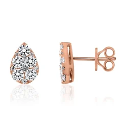 Diamant Ohrstecker Tropfen mit Diamanten, Lab Grown BDE0070LG-RSL