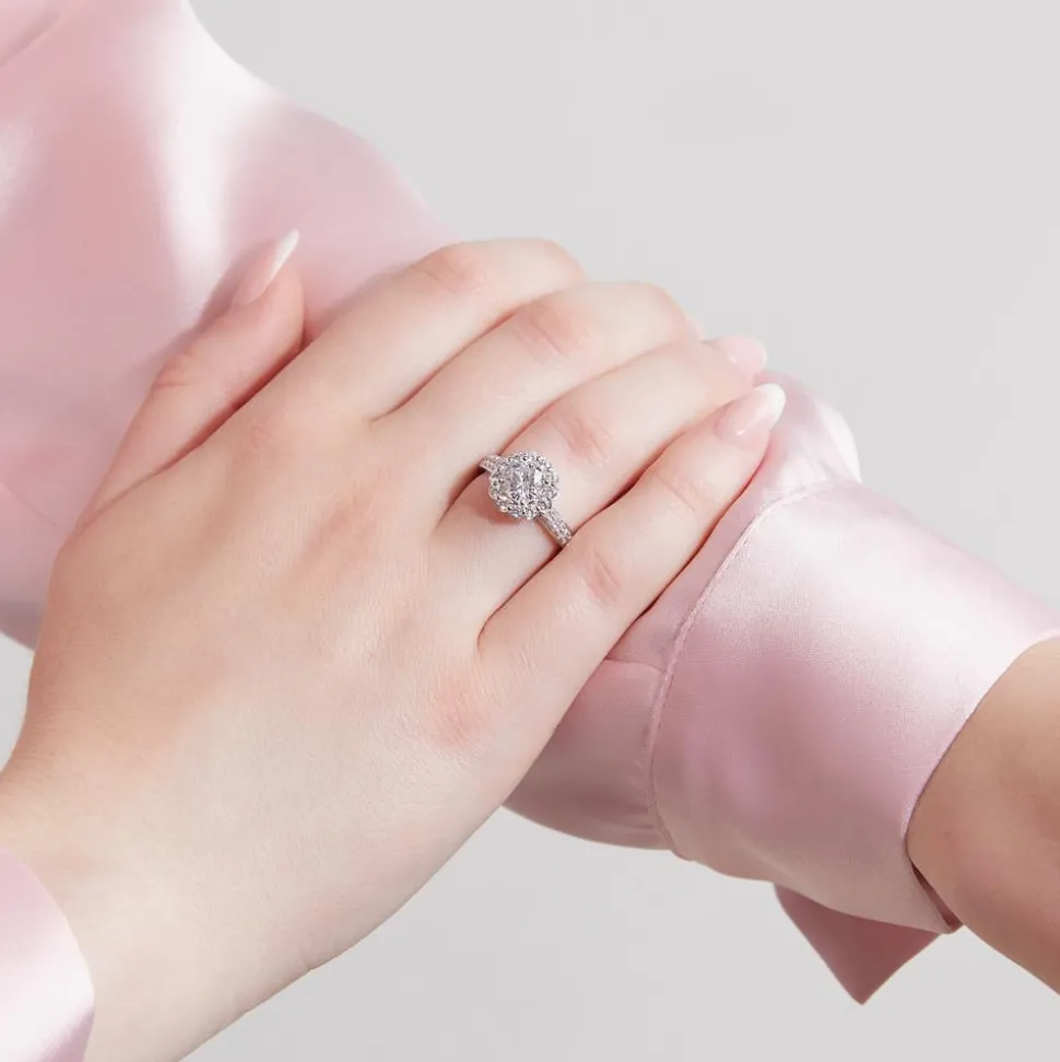 Diamant Verlobungsring aus Weißgold oder Platin BDR0031-WSL