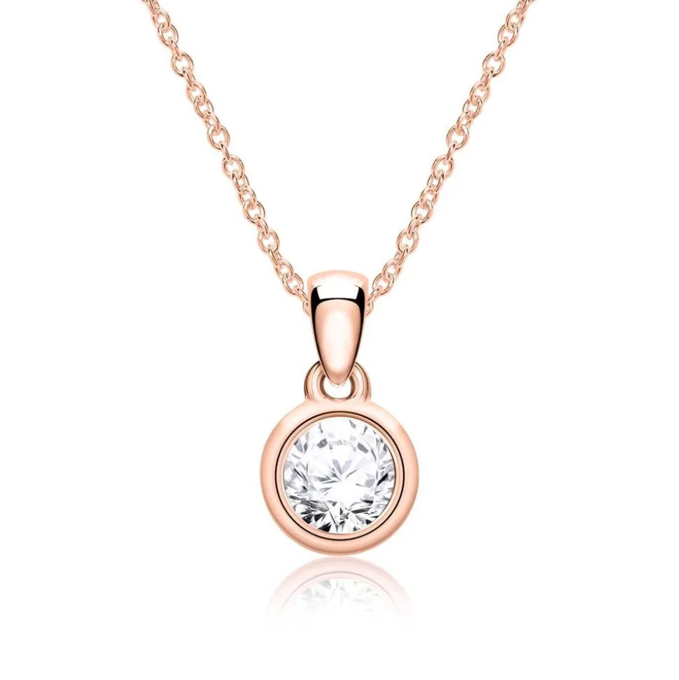 Diamantanhänger für Damen aus 14 karätigem Roségold BDP0033Di020-14KRSL