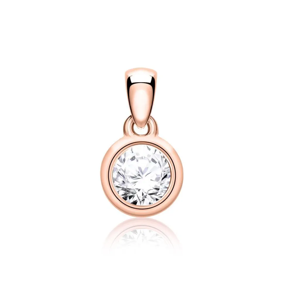 Diamantanhänger für Damen aus 14 karätigem Roségold BDP0033Di020-14KRSL