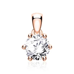 Diamantbesetzter Anhänger aus 14-karätigem Roségold BDP0034Di070-14KRSL