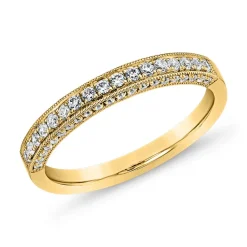 Diamantbesetzter Goldring für Damen, lab-grown BDR0053LG-GSL