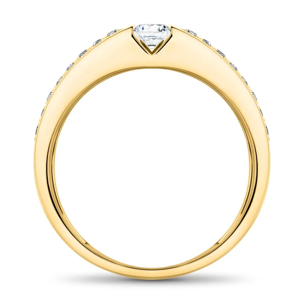 Diamantbesetzter Ring aus 14-karätigem Gold VR0515-14KGSL
