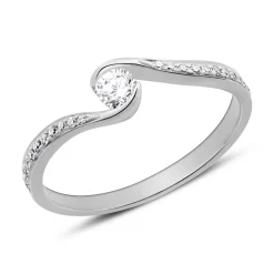 Diamantbesetzter Ring aus 950er Platin VR0511-PTSL