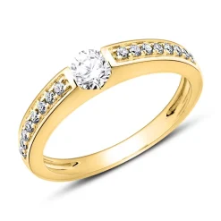 Diamantbesetzter Ring aus 18-karätigem Gold VR0516-18KGSL