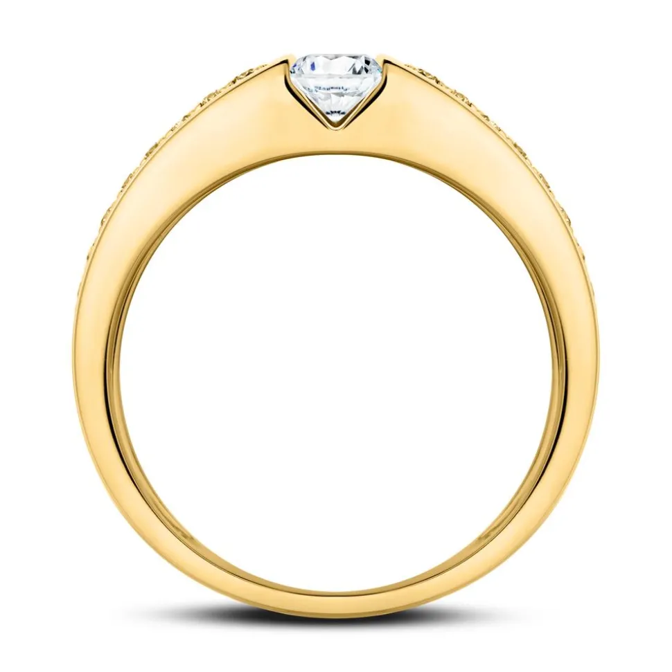 Diamantbesetzter Verlobungsring aus 14-karätigem Gold VR0516-14KGSL