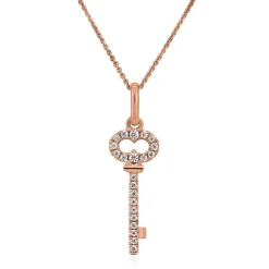 Diamantkette für Damen mit Schlüssel aus Roségold BDP0042-RSLK