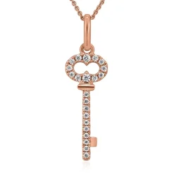 Diamantkette für Damen mit Schlüssel aus Roségold BDP0042-RSLK