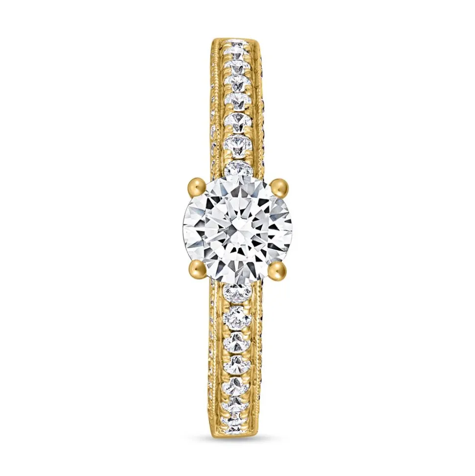 Diamantring aus Gelbgold, gravierbar BDR0004-GSL