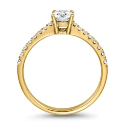 Diamantring aus Gelbgold für Damen, gravierbar BDR0019-GSL