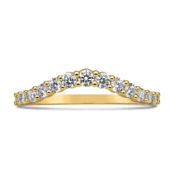 Diamantring aus Gelbgold für Damen, gravierbar BDR0112-GSL