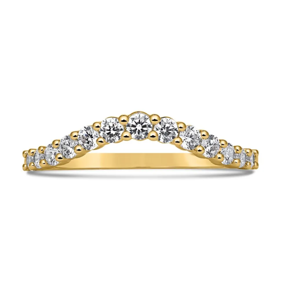 Diamantring aus Gelbgold für Damen, gravierbar BDR0112-GSL